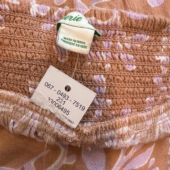 Aerie Floral Print Women's Flowy Jogger Style Pants Sz M Bronze Brown - Picture 7 of 14